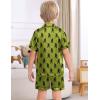 image:imageSWOMOG Kids Satin Pajamas Sets Girls Boys ButtonDown Pjs Short Sleeve Silk Nightwear 2 Piece Lounge SetsArmy Green Bigfoot