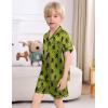 image:imageSWOMOG Kids Satin Pajamas Sets Girls Boys ButtonDown Pjs Short Sleeve Silk Nightwear 2 Piece Lounge SetsArmy Green Bigfoot