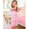 image:imageSWOMOG Kids Satin Pajamas Sets Girls Boys ButtonDown Pjs Short Sleeve Silk Nightwear 2 Piece Lounge SetsBaby Pink