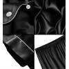 image:imageSWOMOG Kids Satin Pajamas Sets Girls Boys ButtonDown Pjs Short Sleeve Silk Nightwear 2 Piece Lounge SetsBlack
