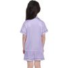 image:imageSWOMOG Kids Satin Pajamas Sets Girls Boys ButtonDown Pjs Short Sleeve Silk Nightwear 2 Piece Lounge SetsLavender