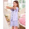 image:imageSWOMOG Kids Satin Pajamas Sets Girls Boys ButtonDown Pjs Short Sleeve Silk Nightwear 2 Piece Lounge SetsLight Purple