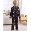 image:imageSWOMOG Kids Satin Pajamas Sets Girls Boys ButtonDown Pjs Short Sleeve Silk Nightwear 2 Piece Lounge SetsLong Sleeveblack Astronaut