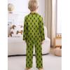 image:imageSWOMOG Kids Satin Pajamas Sets Girls Boys ButtonDown Pjs Short Sleeve Silk Nightwear 2 Piece Lounge SetsLong Sleevegreen Gorilla