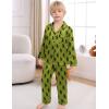 image:imageSWOMOG Kids Satin Pajamas Sets Girls Boys ButtonDown Pjs Short Sleeve Silk Nightwear 2 Piece Lounge SetsLong Sleevegreen Gorilla