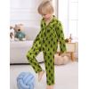 image:imageSWOMOG Kids Satin Pajamas Sets Girls Boys ButtonDown Pjs Short Sleeve Silk Nightwear 2 Piece Lounge SetsLong Sleevegreen Gorilla