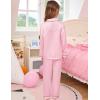 image:imageSWOMOG Kids Satin Pajamas Sets Girls Boys ButtonDown Pjs Short Sleeve Silk Nightwear 2 Piece Lounge SetsLong Sleevepink