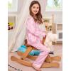 image:imageSWOMOG Kids Satin Pajamas Sets Girls Boys ButtonDown Pjs Short Sleeve Silk Nightwear 2 Piece Lounge SetsLong Sleevepink Striped
