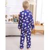 image:imageSWOMOG Kids Satin Pajamas Sets Girls Boys ButtonDown Pjs Short Sleeve Silk Nightwear 2 Piece Lounge SetsLong Sleevepolar Bear Blue