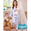 image:imageSWOMOG Kids Satin Pajamas Sets Girls Boys ButtonDown Pjs Short Sleeve Silk Nightwear 2 Piece Lounge SetsLong Sleevepurple Striped
