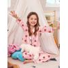 image:imageSWOMOG Kids Satin Pajamas Sets Girls Boys ButtonDown Pjs Short Sleeve Silk Nightwear 2 Piece Lounge SetsLong Sleevesakura Pink Strawberry