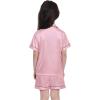 image:imageSWOMOG Kids Satin Pajamas Sets Girls Boys ButtonDown Pjs Short Sleeve Silk Nightwear 2 Piece Lounge SetsPink