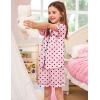 image:imageSWOMOG Kids Satin Pajamas Sets Girls Boys ButtonDown Pjs Short Sleeve Silk Nightwear 2 Piece Lounge SetsPink Dots