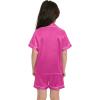 image:imageSWOMOG Kids Satin Pajamas Sets Girls Boys ButtonDown Pjs Short Sleeve Silk Nightwear 2 Piece Lounge SetsRose Red