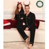 image:imageSWOMOG Matching Couple Christmas Pajamas Set Modal Long Sleeve ButtonDown Sleepwear Family Festival Party Xmas PJs SetsBlack