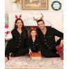 image:imageSWOMOG Matching Couple Christmas Pajamas Set Modal Long Sleeve ButtonDown Sleepwear Family Festival Party Xmas PJs SetsBlack