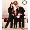 image:imageSWOMOG Matching Couple Christmas Pajamas Set Modal Long Sleeve ButtonDown Sleepwear Family Festival Party Xmas PJs SetsBlack