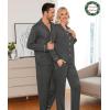 image:imageSWOMOG Matching Couple Christmas Pajamas Set Modal Long Sleeve ButtonDown Sleepwear Family Festival Party Xmas PJs SetsDeep Grey