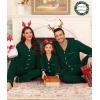 image:imageSWOMOG Matching Couple Christmas Pajamas Set Modal Long Sleeve ButtonDown Sleepwear Family Festival Party Xmas PJs SetsGreen