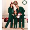 image:imageSWOMOG Matching Couple Christmas Pajamas Set Modal Long Sleeve ButtonDown Sleepwear Family Festival Party Xmas PJs SetsGreen