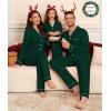 image:imageSWOMOG Matching Couple Christmas Pajamas Set Modal Long Sleeve ButtonDown Sleepwear Family Festival Party Xmas PJs SetsGreen