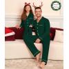 image:imageSWOMOG Matching Couple Christmas Pajamas Set Modal Long Sleeve ButtonDown Sleepwear Family Festival Party Xmas PJs SetsGreen