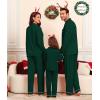 image:imageSWOMOG Matching Couple Christmas Pajamas Set Modal Long Sleeve ButtonDown Sleepwear Family Festival Party Xmas PJs SetsGreen