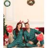 image:imageSWOMOG Matching Couple Christmas Pajamas Set Modal Long Sleeve ButtonDown Sleepwear Family Festival Party Xmas PJs SetsGreen Christmas Elk