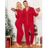 image:imageSWOMOG Matching Couple Christmas Pajamas Set Modal Long Sleeve ButtonDown Sleepwear Family Festival Party Xmas PJs SetsRed  Solid