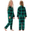image:imageSWOMOG Matching Family Christmas Pajamas Set Long Sleeve Festival Party Pj Set ButtonDown SleepwearBig Green Plaid