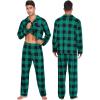 image:imageSWOMOG Matching Family Christmas Pajamas Set Long Sleeve Festival Party Pj Set ButtonDown SleepwearBig Green Plaid
