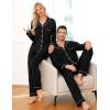 image:imageSWOMOG Matching Family Christmas Pajamas Set Long Sleeve Festival Party Pj Set ButtonDown SleepwearBlack