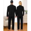 image:imageSWOMOG Matching Family Christmas Pajamas Set Long Sleeve Festival Party Pj Set ButtonDown SleepwearBlack
