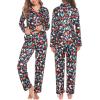 image:imageSWOMOG Matching Family Christmas Pajamas Set Long Sleeve Festival Party Pj Set ButtonDown SleepwearChristmas Light