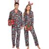 image:imageSWOMOG Matching Family Christmas Pajamas Set Long Sleeve Festival Party Pj Set ButtonDown SleepwearChristmas Light