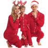 image:imageSWOMOG Matching Family Christmas Pajamas Set Long Sleeve Festival Party Pj Set ButtonDown SleepwearRed