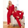 image:imageSWOMOG Matching Family Christmas Pajamas Set Long Sleeve Festival Party Pj Set ButtonDown SleepwearRed