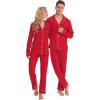 image:imageSWOMOG Matching Family Christmas Pajamas Set Long Sleeve Festival Party Pj Set ButtonDown SleepwearRed