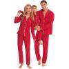 image:imageSWOMOG Matching Family Christmas Pajamas Set Long Sleeve Festival Party Pj Set ButtonDown SleepwearRed