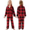image:imageSWOMOG Matching Family Christmas Pajamas Set Long Sleeve Festival Party Pj Set ButtonDown SleepwearRed With Black Big Grid