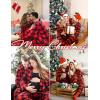 image:imageSWOMOG Matching Family Christmas Pajamas Set Long Sleeve Festival Party Pj Set ButtonDown SleepwearRed With Black Plaid