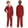 image:imageSWOMOG Matching Family Christmas Pajamas Set Long Sleeve Festival Party Pj Set ButtonDown SleepwearRed With Black Plaid