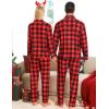 image:imageSWOMOG Matching Family Christmas Pajamas Set Long Sleeve Festival Party Pj Set ButtonDown SleepwearRed With Black Plaid