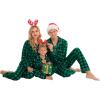 image:imageSWOMOG Matching Family Christmas Pajamas Set Long Sleeve Festival Party Pj Set ButtonDown SleepwearSmall Green Grid