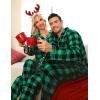 image:imageSWOMOG Matching Family Christmas Pajamas Set Long Sleeve Festival Party Pj Set ButtonDown SleepwearSmall Green Grid