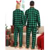 image:imageSWOMOG Matching Family Christmas Pajamas Set Long Sleeve Festival Party Pj Set ButtonDown SleepwearSmall Green Grid