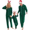 image:imageSWOMOG Matching Family Christmas Pajamas Set Long Sleeve Festival Party Pj Set ButtonDown SleepwearSmall Green Grid
