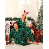 image:imageSWOMOG Matching Family Christmas Pajamas Set Long Sleeve Festival Party Pj Set ButtonDown SleepwearSmall Green Grid