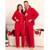 image:imageSWOMOG Matching Family Pajama Set Couple Christmas Printed Sleepwear Xmas Long Sleeve Lounge Set Men amp Women Pjs SetRed
