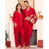 image:imageSWOMOG Matching Family Pajama Set Couple Christmas Printed Sleepwear Xmas Long Sleeve Lounge Set Men amp Women Pjs SetRed